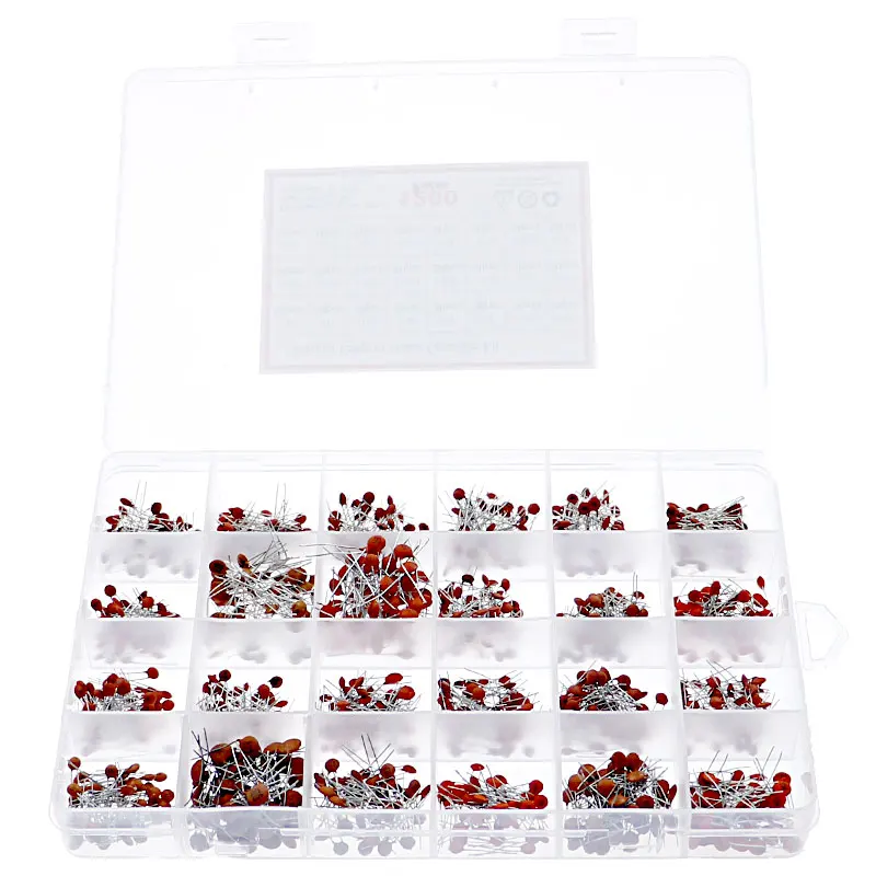 1200pcs 24Value 2pF-100nF 50V Ceramic-dielectric Capacitor Assorted Kit Each 50pcs