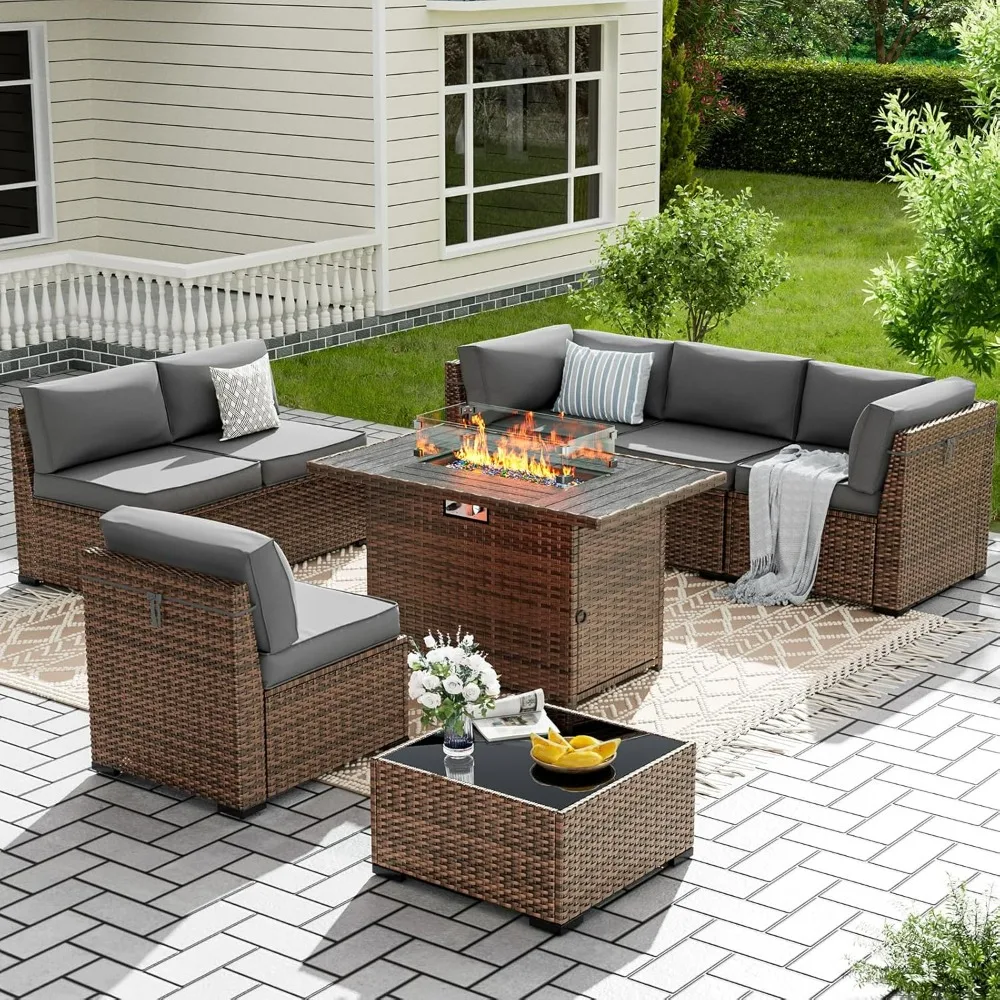 8 Pieces Patio Furniture Set with 44