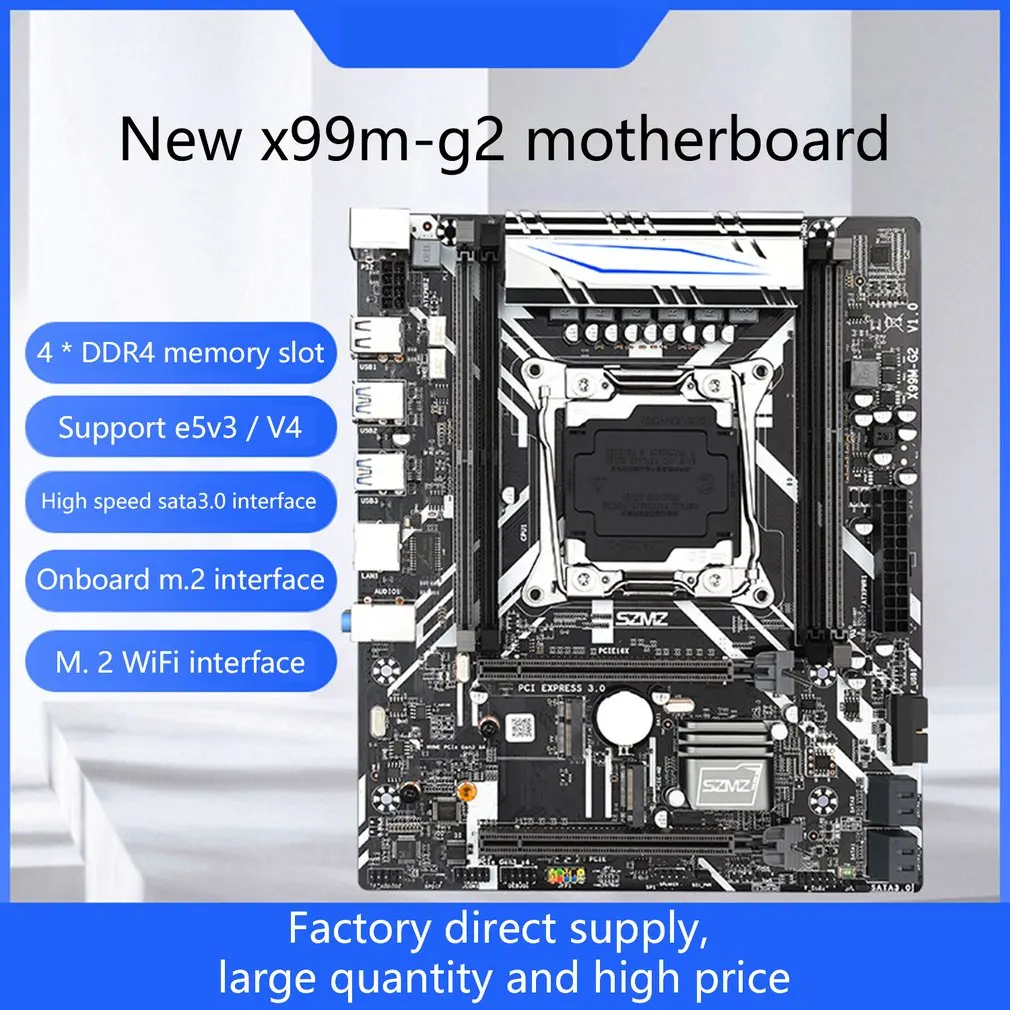 X99 motherboard dual channels with NVME SSD M.2 WIFI-M2 USB 3.0 support E5 2678V3 E5 2620V3 E5 2650V3