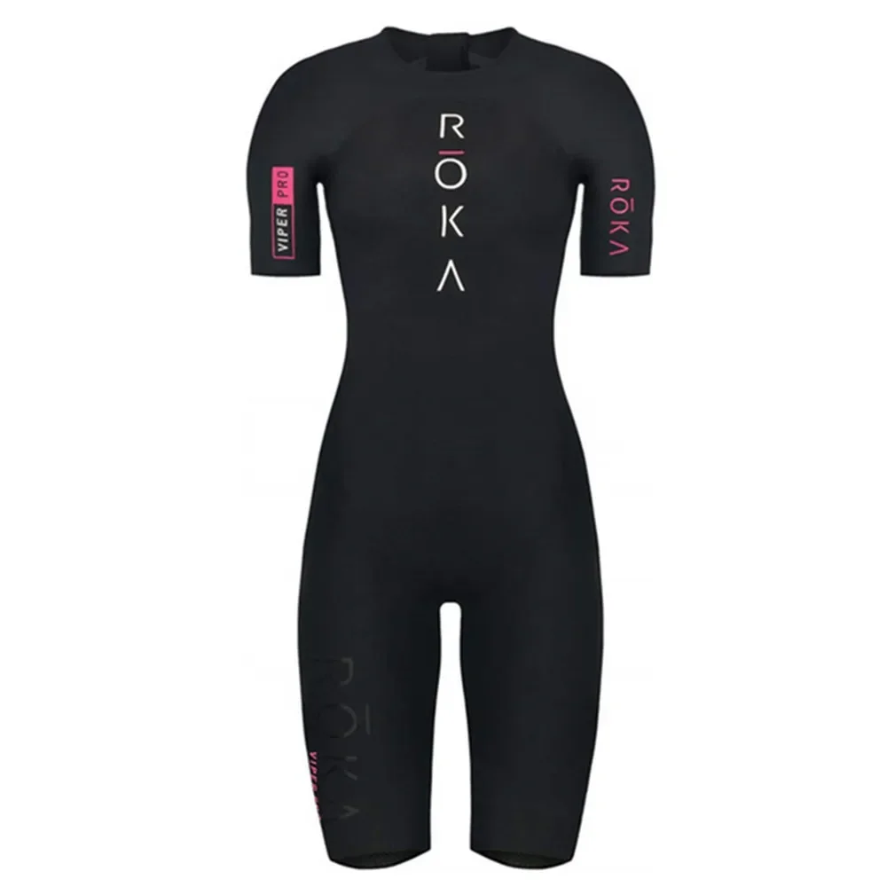 Roka Trisuit da donna a maniche corte Triathlon Swimskin Summer Road Bike Mtb Pro Team Tuta da ciclismo Running Speed Race Equipment