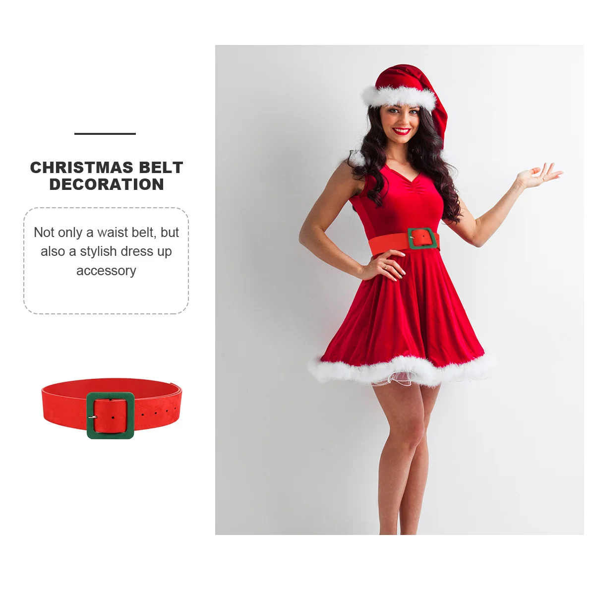 حزام خصر نسائي لون مشرق من جلد الغزال حزام عريض مربع عروة الديكور الإكسسوارات المضادة للانزلاق ارتداء مقاومة أنيقة #2