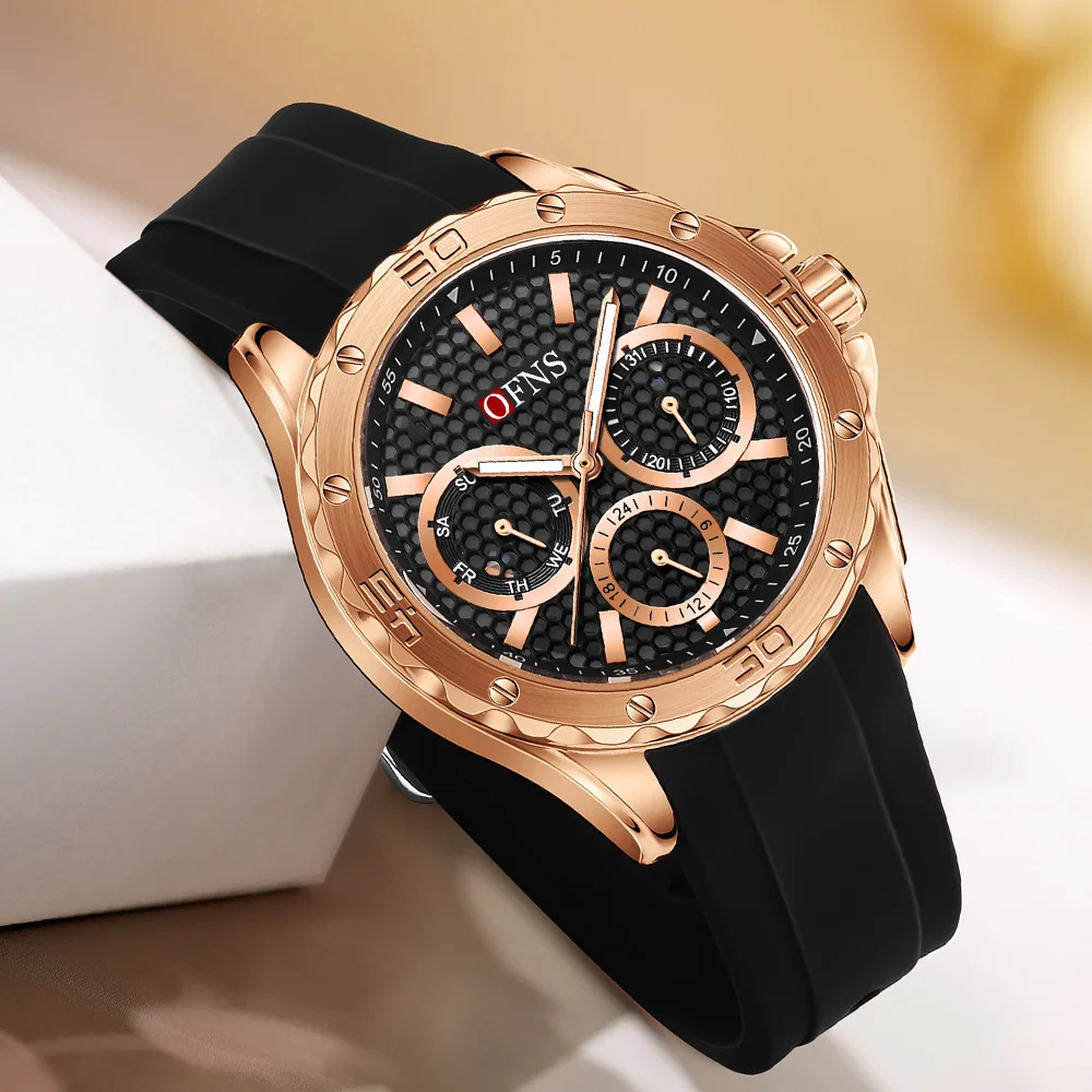 

Мужские кварцевые часы Pagani Designs 2022, модные кварцевые наручные часы с цифровым дисплеем для мужчин с датой недели, черный кожаный ремешок