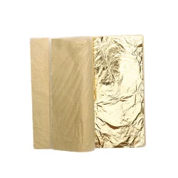 100Pcs High Quality Gold Foil Sheets Metallic Leaf Sheets Imitation Gold Leaf Paper Fake Gold Leaf Supplies Decorative Craft