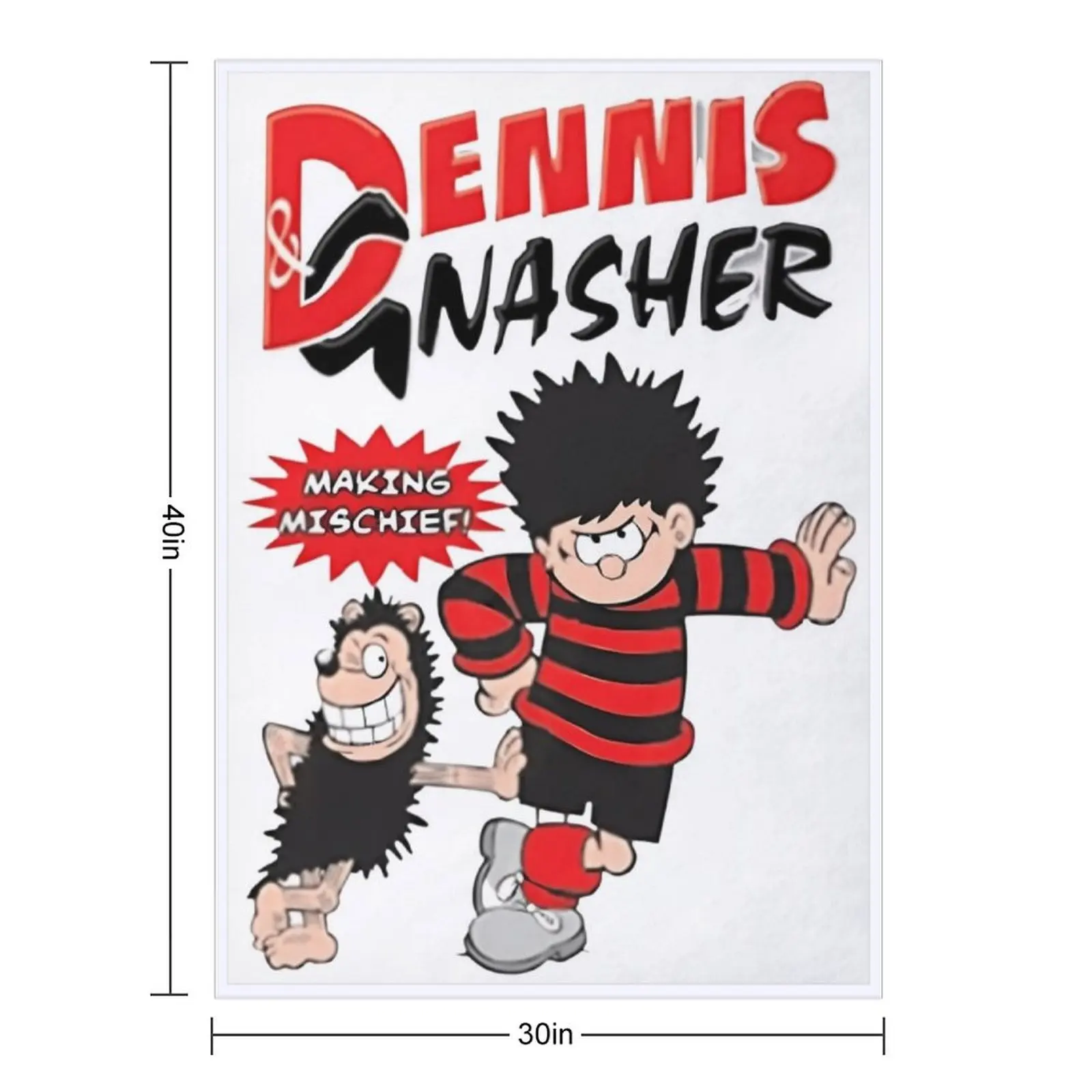 Making Mischief. Classic Dennis the menace and Gnasher, vintage style. Throw Blanket Softest christmas decoration Blankets