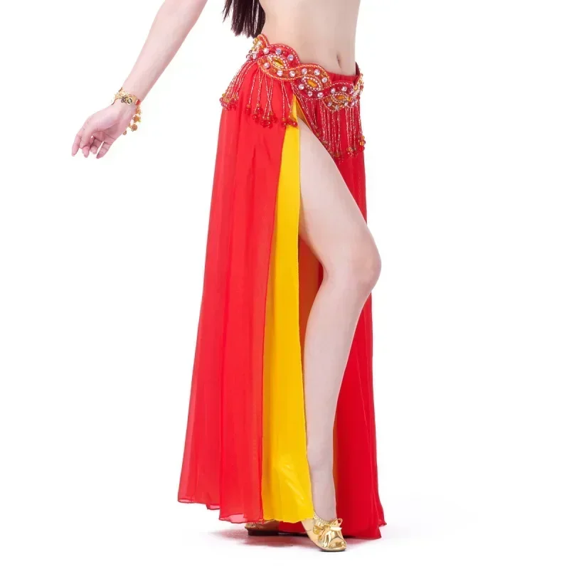 Belly Dance Costume Skirt For Women Oriental Dance Belly Dance Split Long Skirt Chiffon Swing Perforamnce Stage Clothing Hot