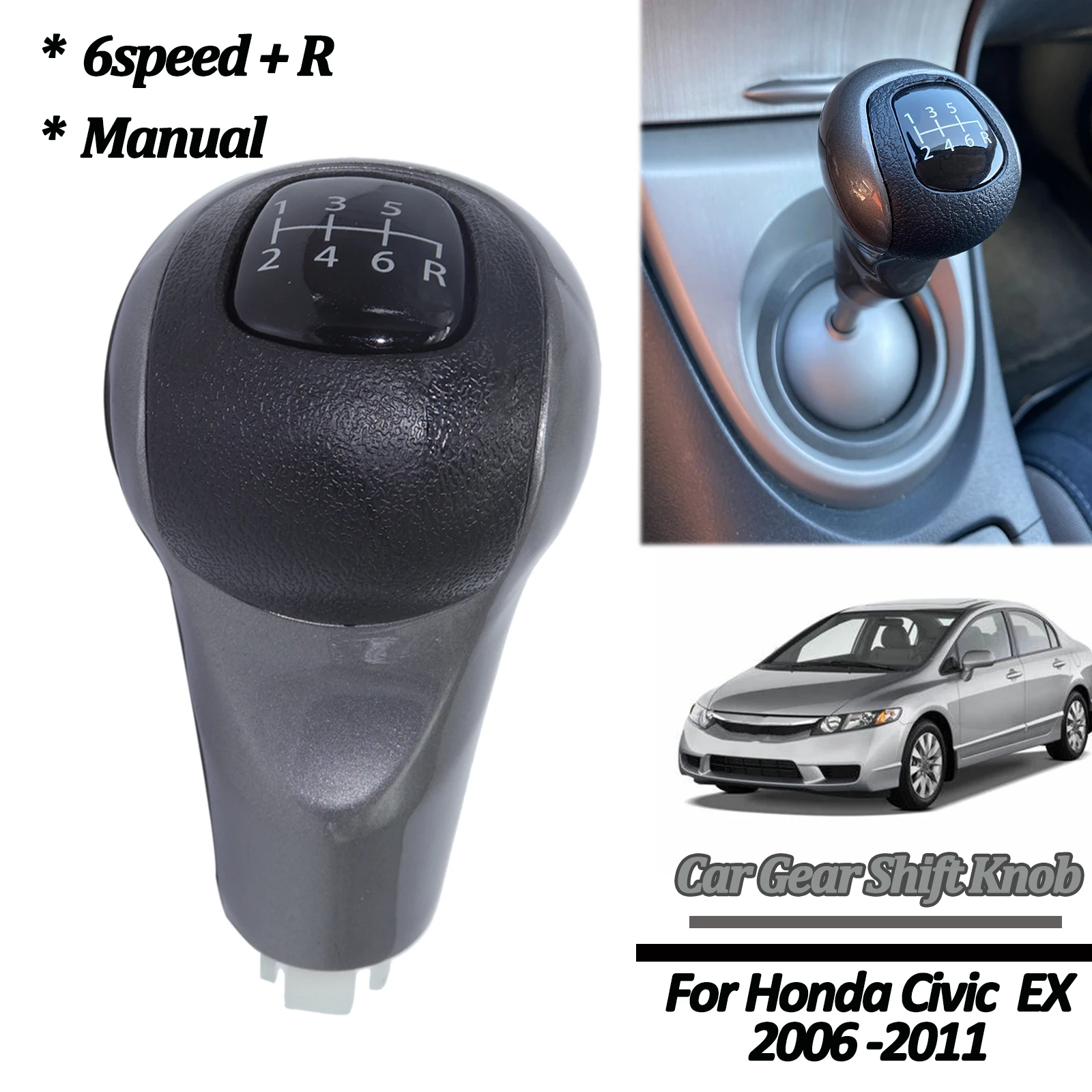 

Gearstick Lever Knob For Honda Civic DX EX LX 6Speed + R Manual Car Gear Shift Shifter Change Pen Handle 2006-2011 54102-SNA-A01