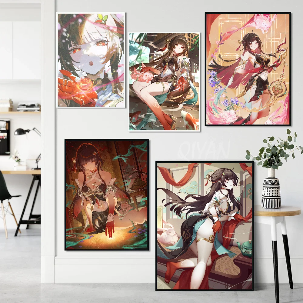 Lingsha Honkai Star Rail Poster Stickers Art Wall Murals Decor Game Room Decor Gifts HD Painting