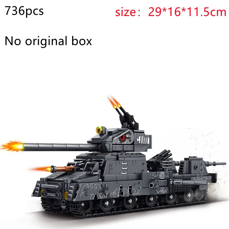 Modelo de Blocos de Montar Criativo do Tanque Soviético Gigante KV44 Karl 44, Modelo de Montagem Militar DIY para Cidade, Brinquedo de Tijolos, Presente para Meninos