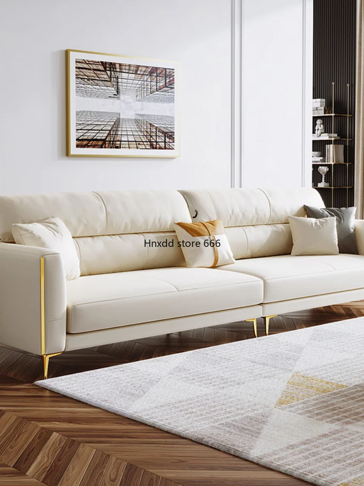 ljt Nordic Modern Simple and Light Luxury Style High-End down Straight White Sofa