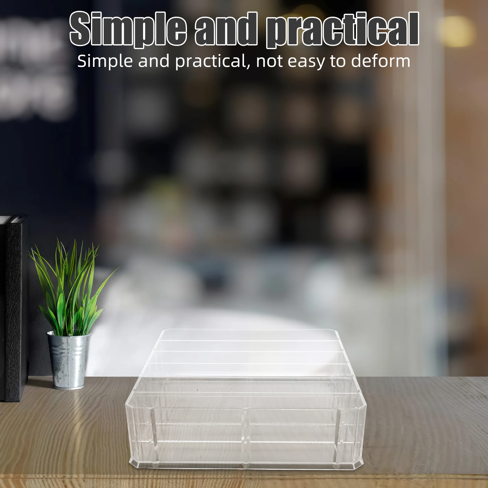 

Acrylic Cash Storage Box 6 Compartments Large Clear Money Tray Coins Bills Organizer Transparent Construction Cash Drawer Till