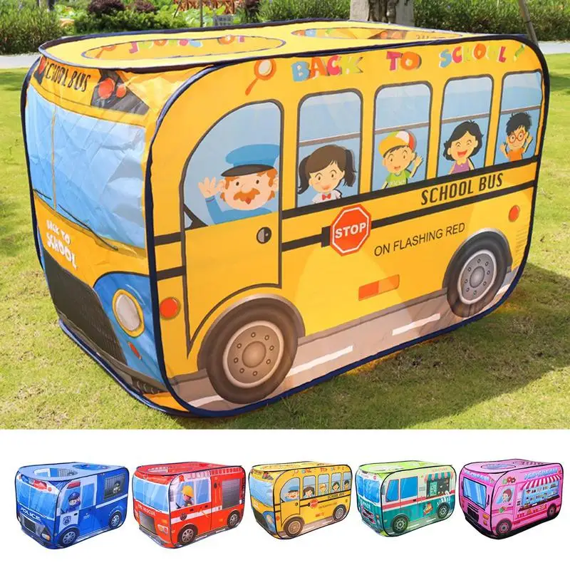 Foldable Play Tent Ice Cream Truck Pop Out Tent For Children Cute Creative Pop Out Tent Large Capacity Tent For Role Play Games