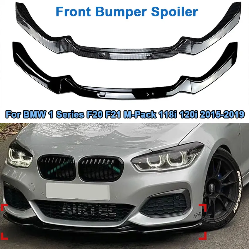 For BMW 1 Series F20 F21 M-Pack 118i 120i 2015-2019 Front Bumper Front Skirt Spoiler Lip Wing Body Kit Splitter Trim Accessories