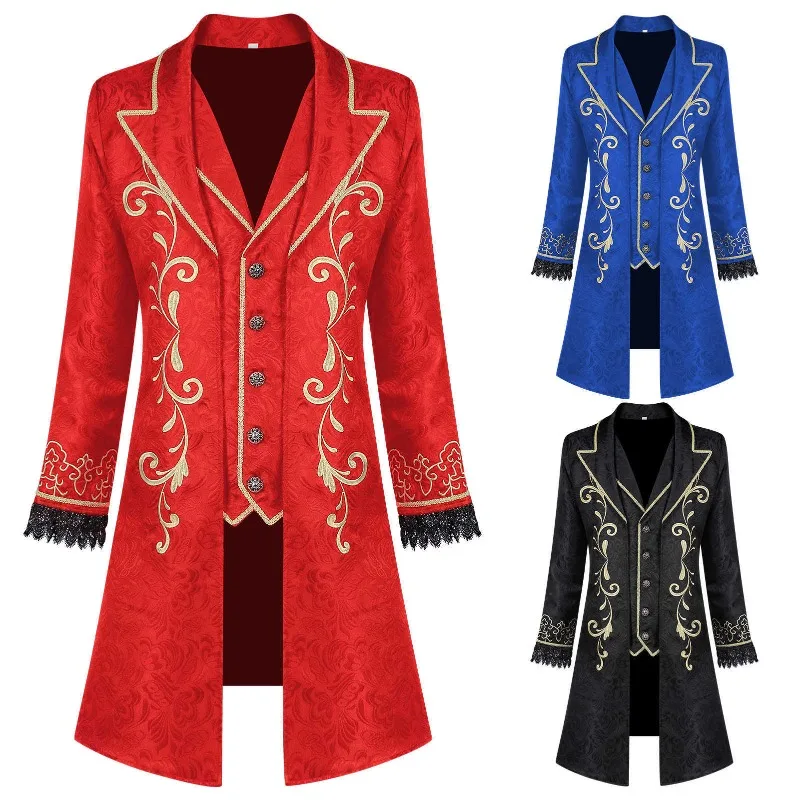 

New stage costumes Halloween medieval retro costume, court prince formal dress performance set, party gathering cosplay outfit