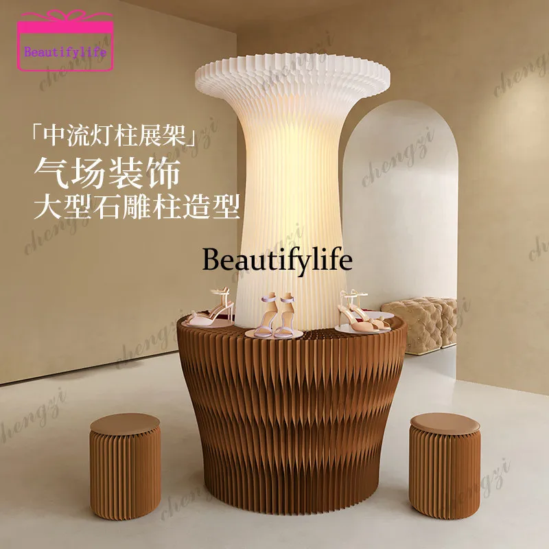 a55 Nakajima Display Rack Middle Stream Lamp Post Display Rack Showcase Shelf Office Storage Rack Store Display Stand