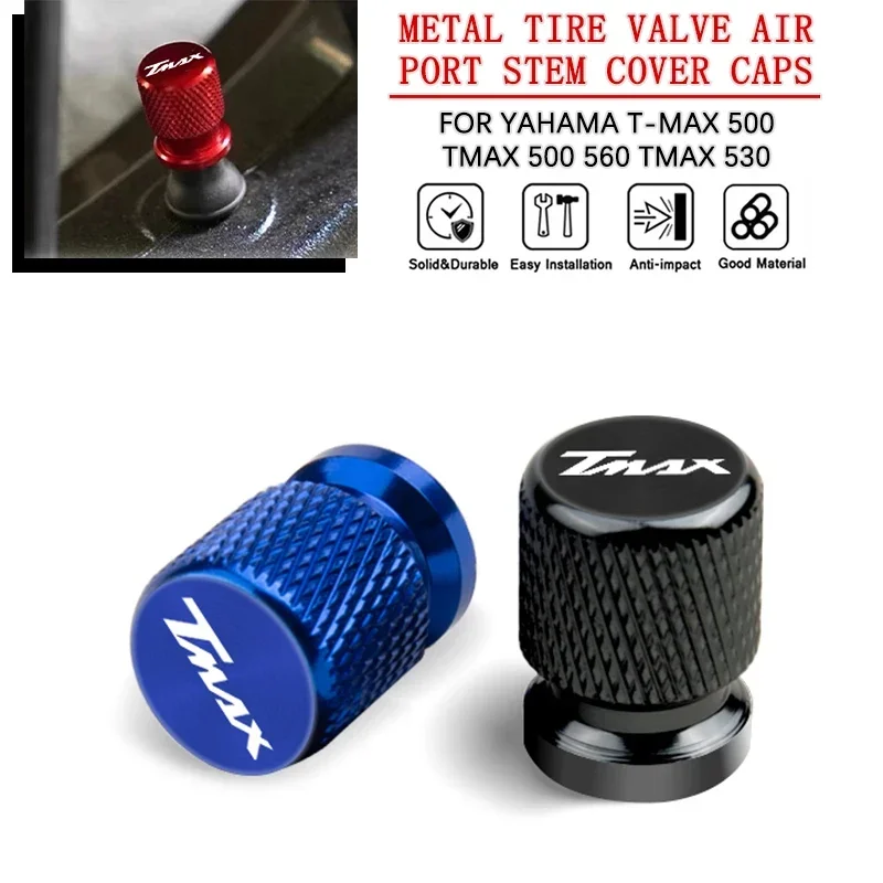 2 PCs motorcycle accessories for Yahama T-Max 500 tMax 500 560 tMax 530 aluminum alloy tire valve air port stem cover caps