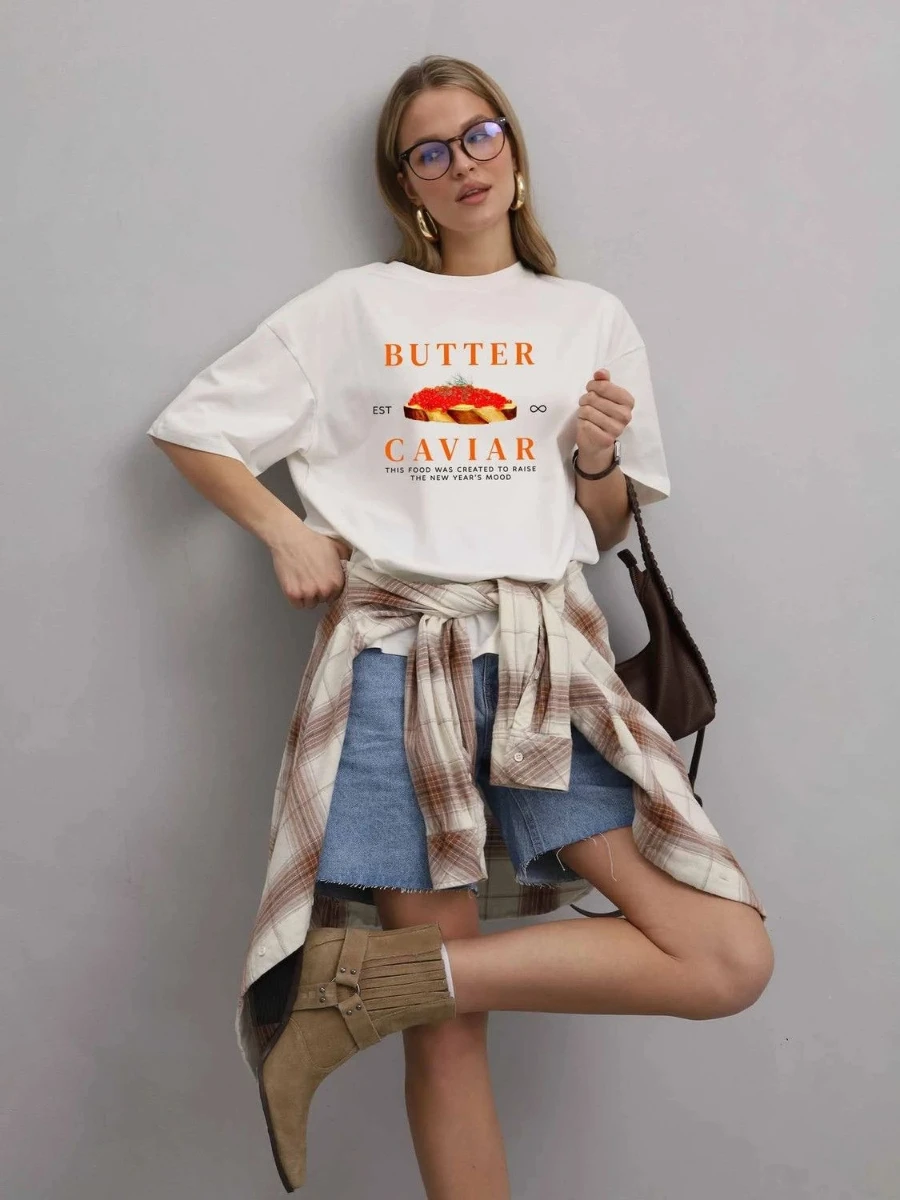 

100% Cotton T-Shirt Women's 2026 Summer Cute BF Retro Casual Short Sleeve Fashion Comfortable Oversize Versatile Tops