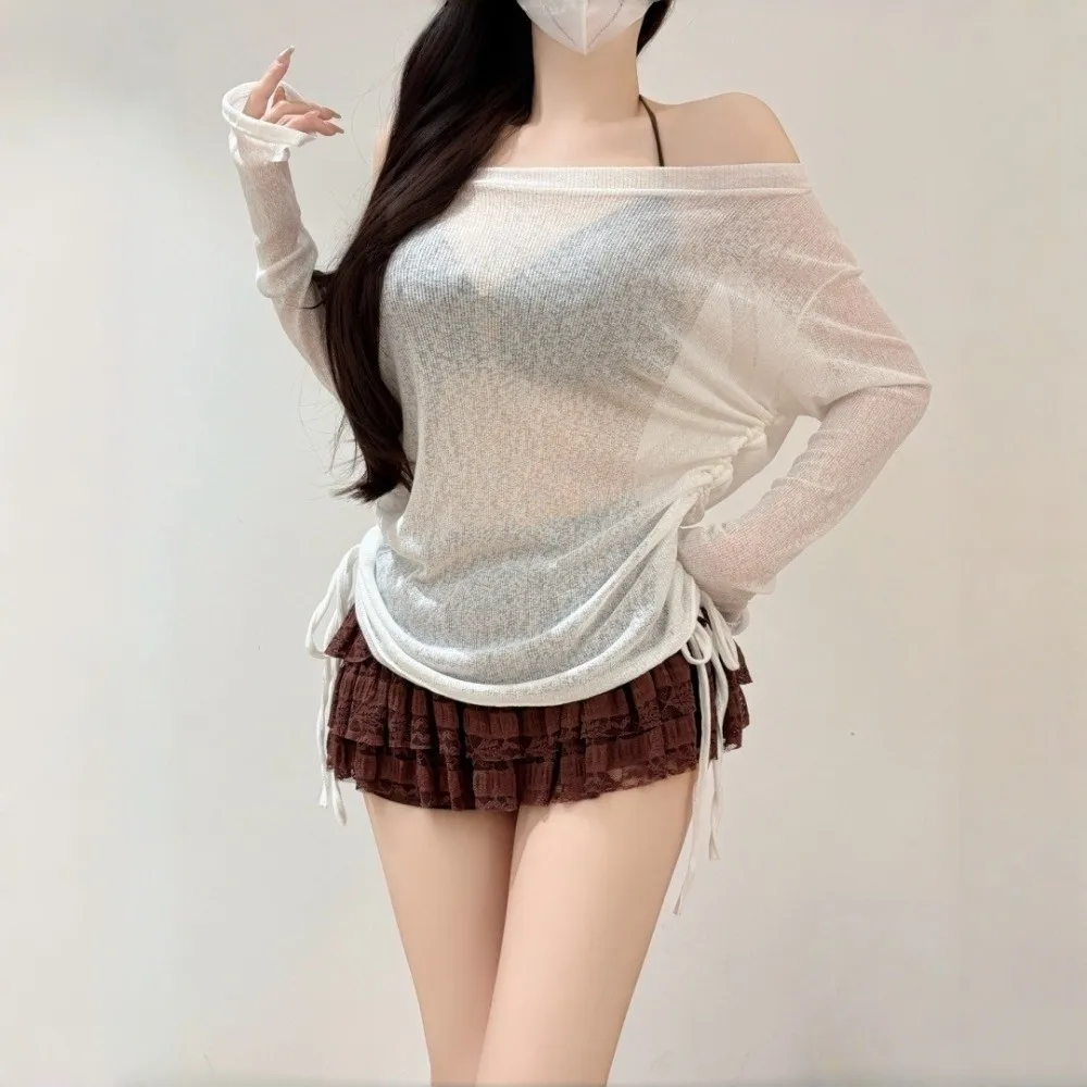 3pcs 3in1 Bikini Sets for Women with cover smock Lace Skirt Separate Swimsuit Sexy See-through Summer Bathing Suits