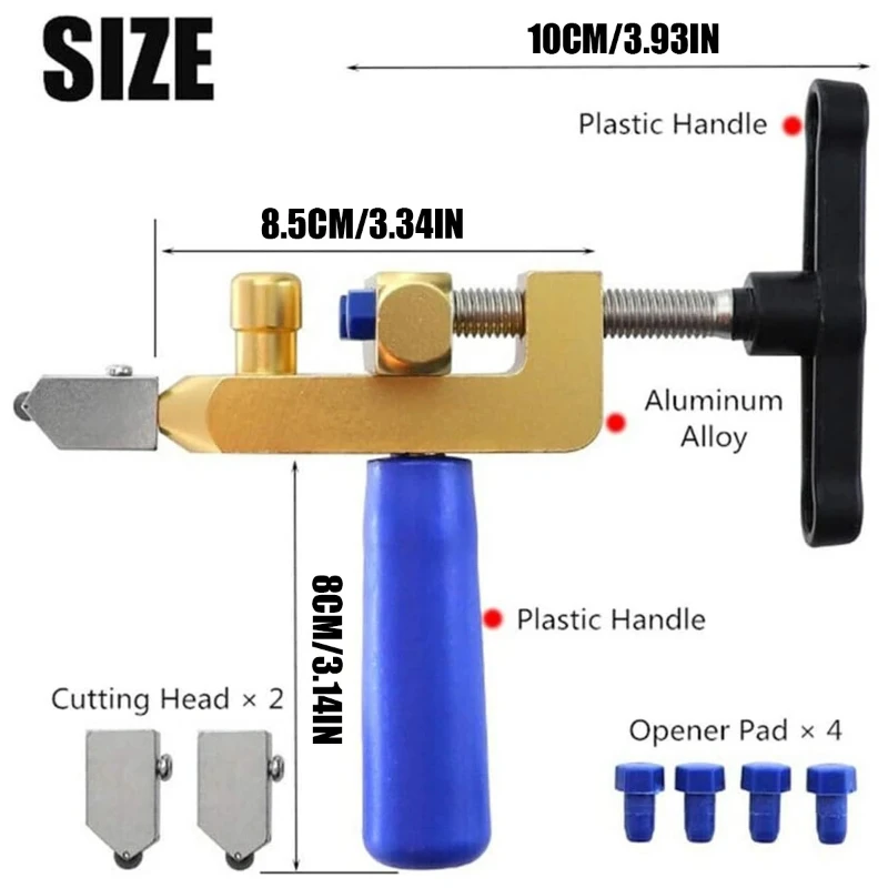2 In 1 Glass Ceramic Tile Cutter Opener Breaker Tile Wheel Diamond Roller Cutting Manual Diamond With Knife Hand Tools