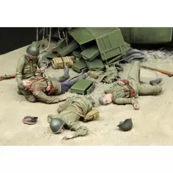 1/35 Scale Resin Figure Character Model Assembly Kit Scene Layout Wounded and Killed Soldiers 4 People Unassembled & Unpainted