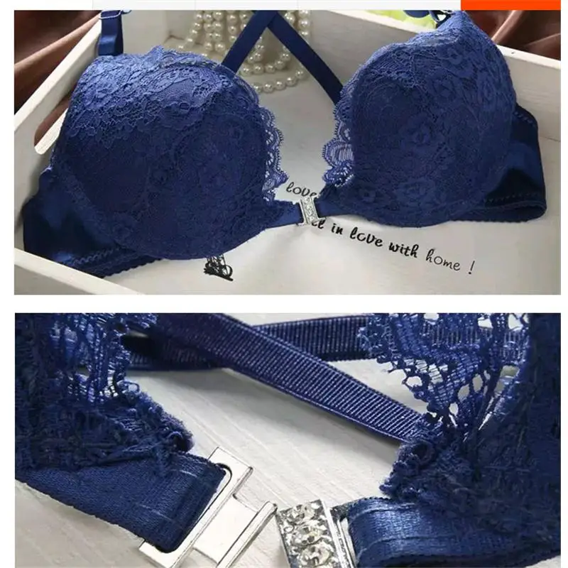 Sexy and seductive front button lingerie, lace beautiful back, bra set, autumn and winter new Japanese girl