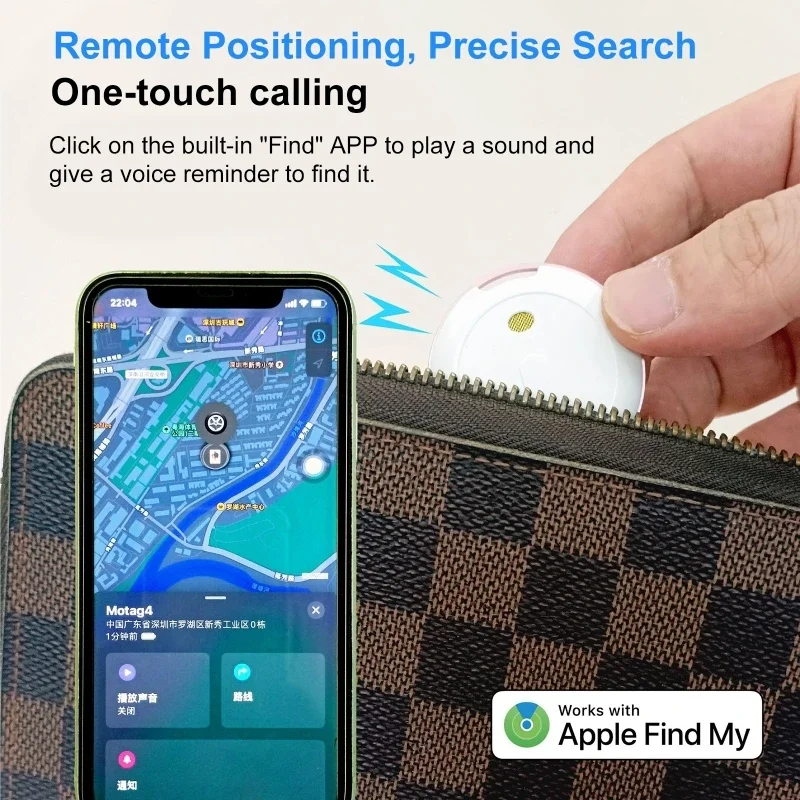 Bluetooth Tracker Pet GPS Global Locator for Apple Wireless Dog&Cat Anti-Lost Reminder 365 Days Duration Compatible with Find My