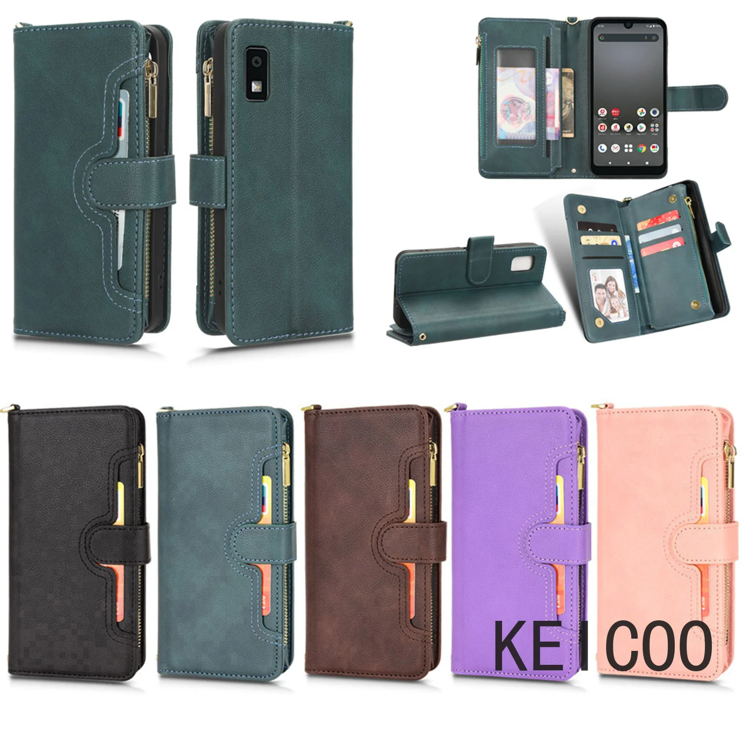 Magnetic Flip Cover Multi-Card Slot Housing for Sharp Aquos Wish 3 Sense6 Zero6 Air Phone Shell Zipper Wallet Clip Phone Case