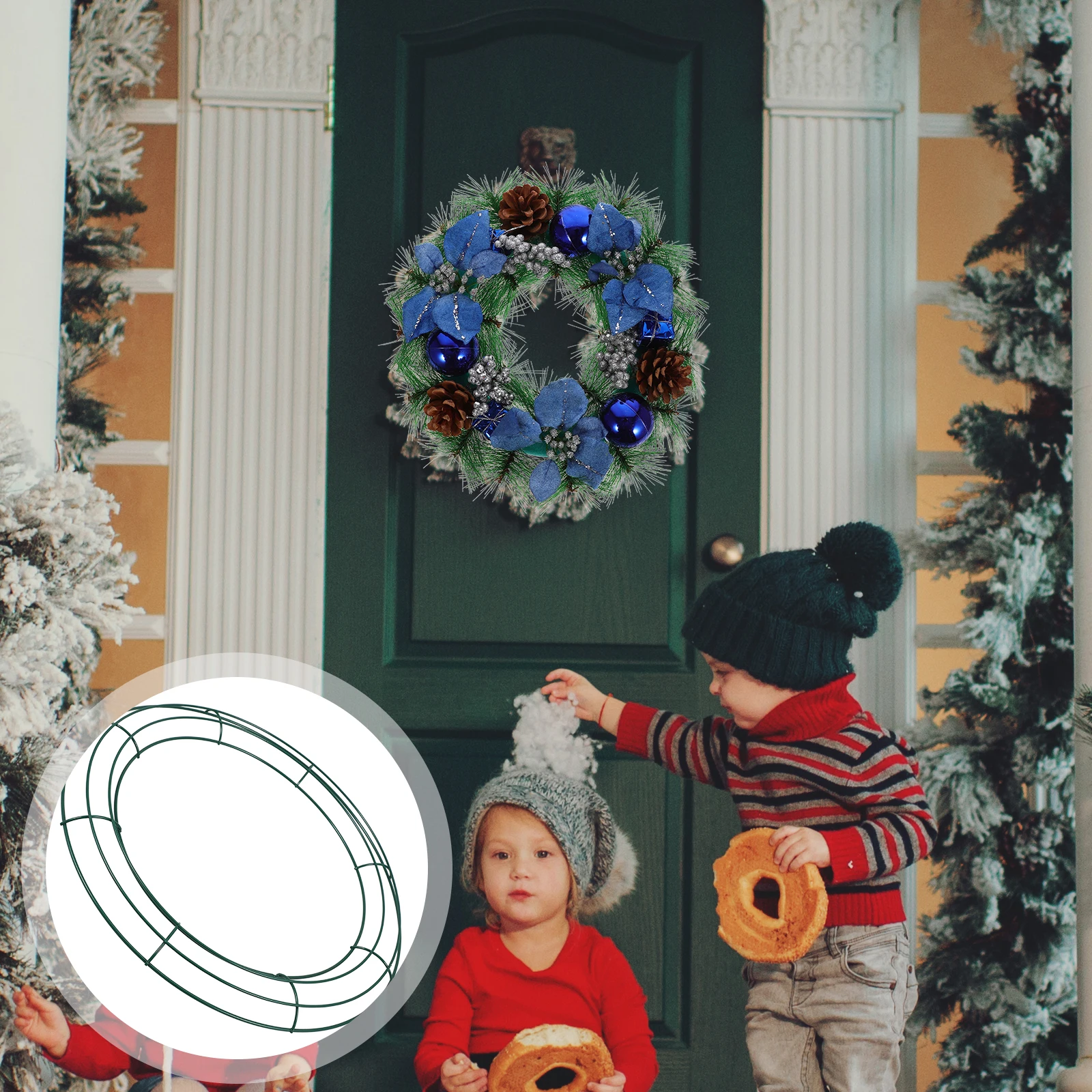 

2pcs Round Wreath Ring 10 Inch Metal Frame Christmas Metal Round Wreath Frame Decor Floral Hoop Craft Supplies