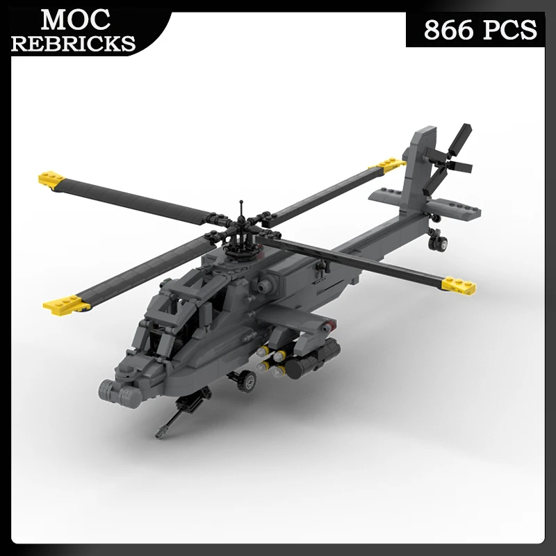 

WW II US Forces Weapons Series AH-64 Warfare Fighter Toy MOC Building Blocks Aircraft Model Brick Children Christmas Gifts