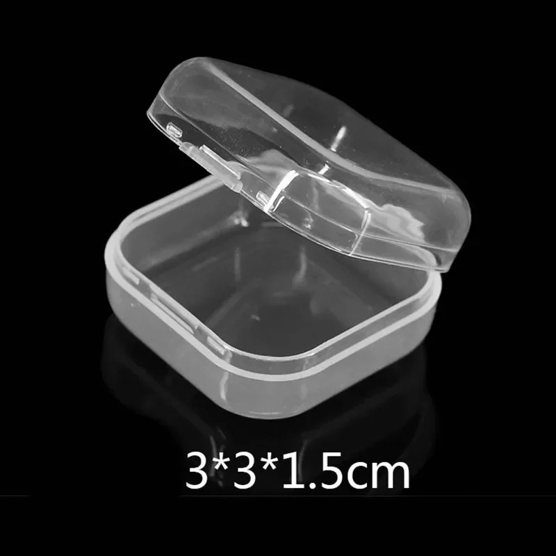 10Pcs Mini Plastic Box Square Box Translucent Box Packing Box Storage Box Cosmetics Jewelry Sundries Storage Case Container