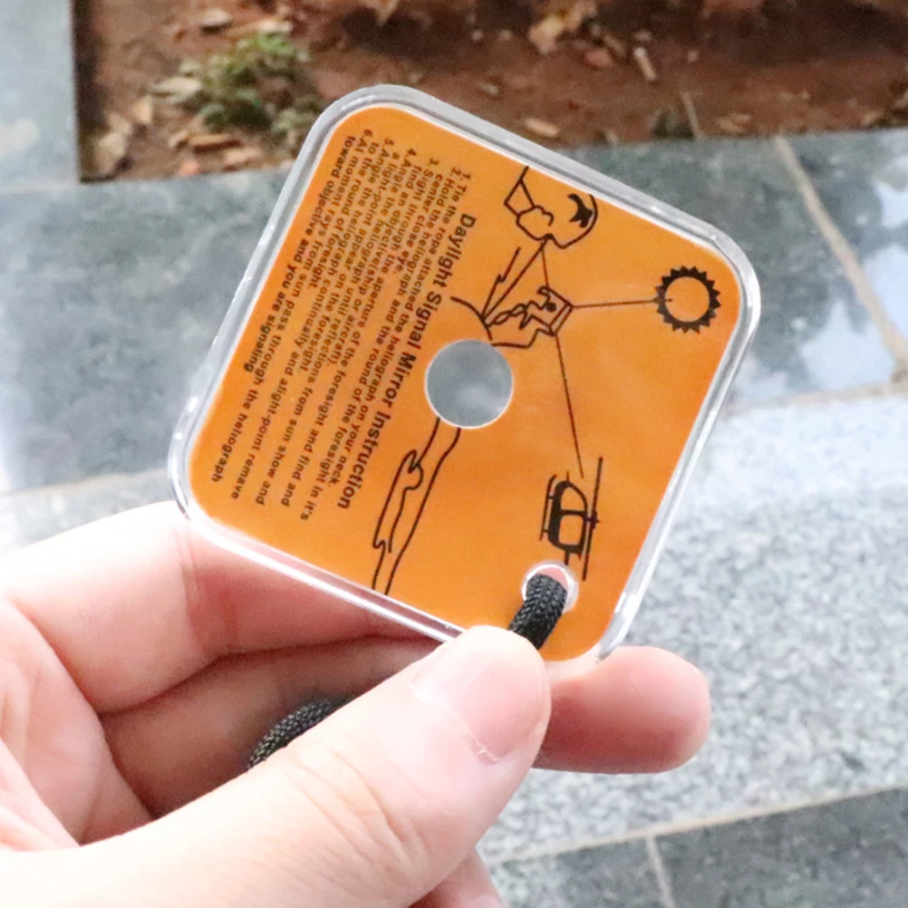 

Signal Mirror Orange Outdoor Emergency Reflective Aiming Device Long Distance 100Km Communication Camping Hunting Gear Survival