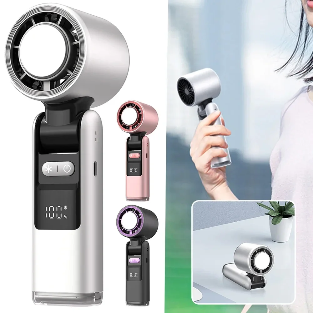 Compact Travel Cooling Fan Handheld Fan Turbo Speed Fan Black Mini USB Fan USB Powered Multiple Speed Settings