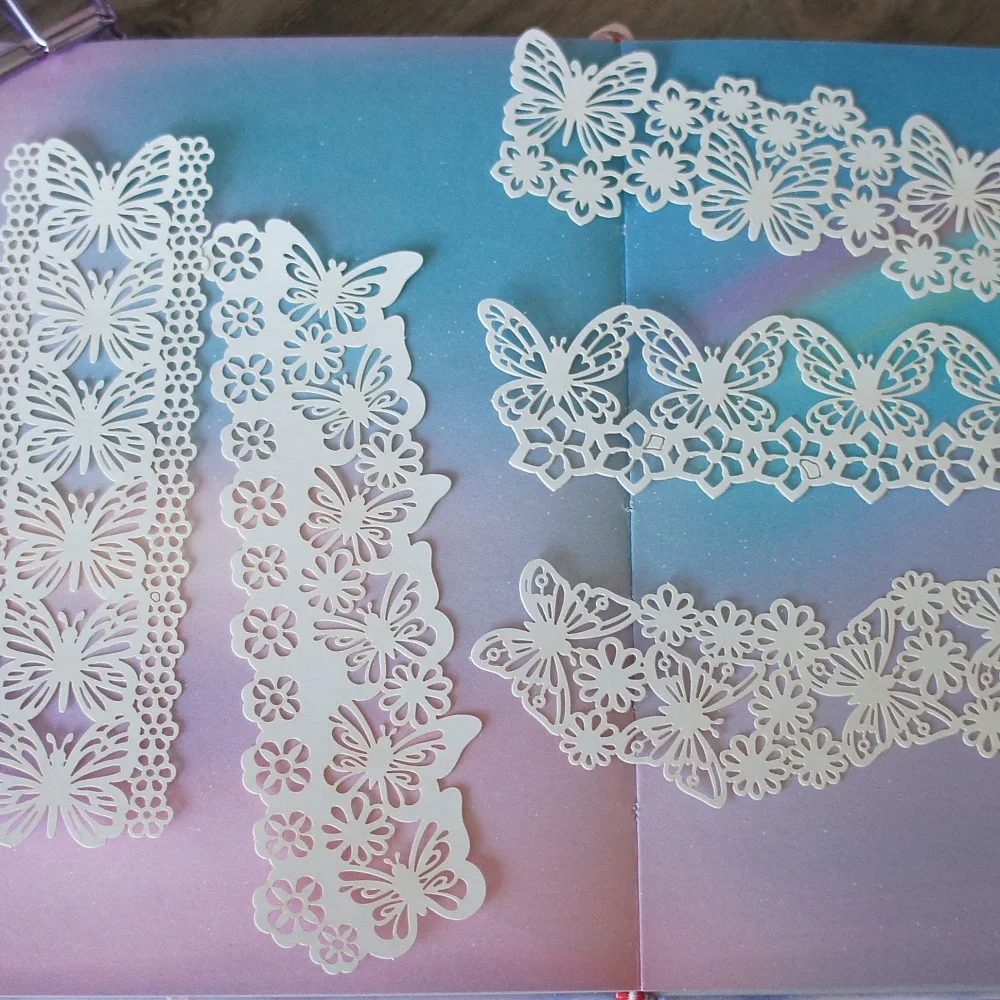 10 Sheet White Lace Bird Singing Butterfly Design Craft Paper Gift Tag Gift Decoration Scrapbooking DIY Background Use