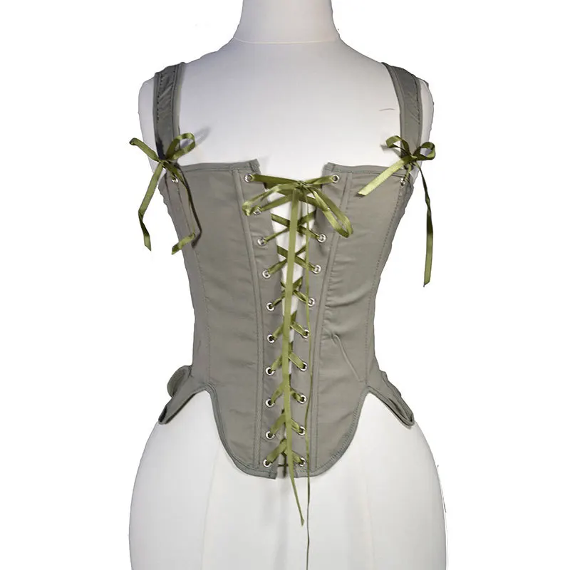 Medieval Renaissance Vintage Corset Tops Bustier Crop Tops Lace-up Camisole Ren Faire Black White Corset Festival Costume