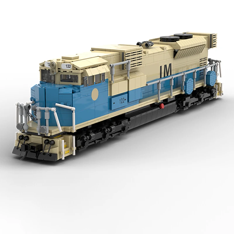 Modelo de coche urbano, ladrillos de construcción MOC SD70ACS, locomotora diésel, tren, tecnología Modular, regalos, vacaciones, montar, juguetes para niños, traje