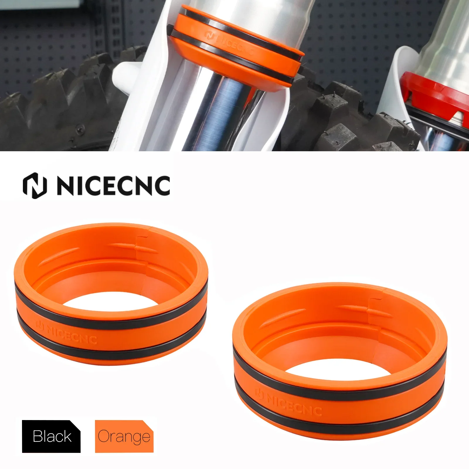 

For KTM 690 Duke 690 Enduro R SMC R 950 990 Duke Adventure Enduro R Supermoto SMT SMR 2004-2023 NICECNC Fork Mud Scraper Kit