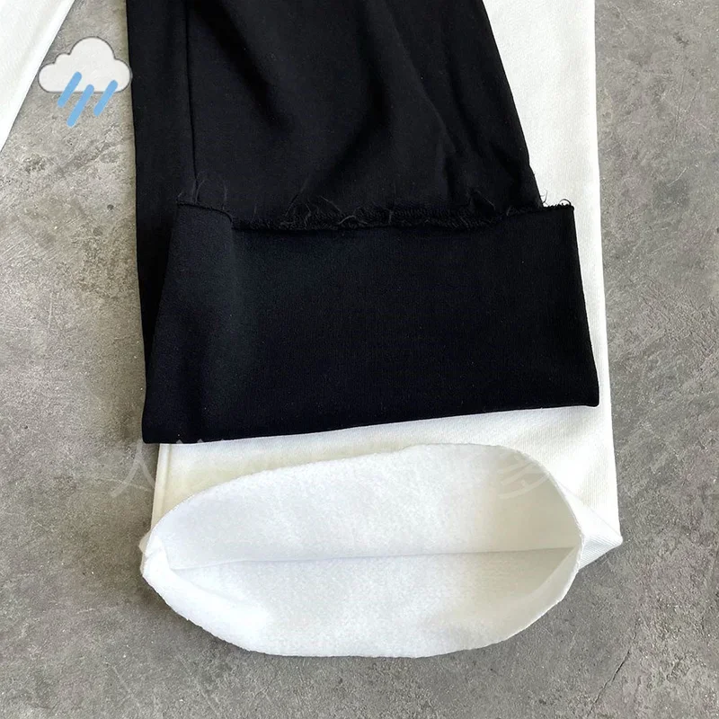 2024, большие спортивные штаны Kanye West Vultures YZY, мужские и женские повседневные черно-белые брюки для пар, винтажные брюки на шнурке