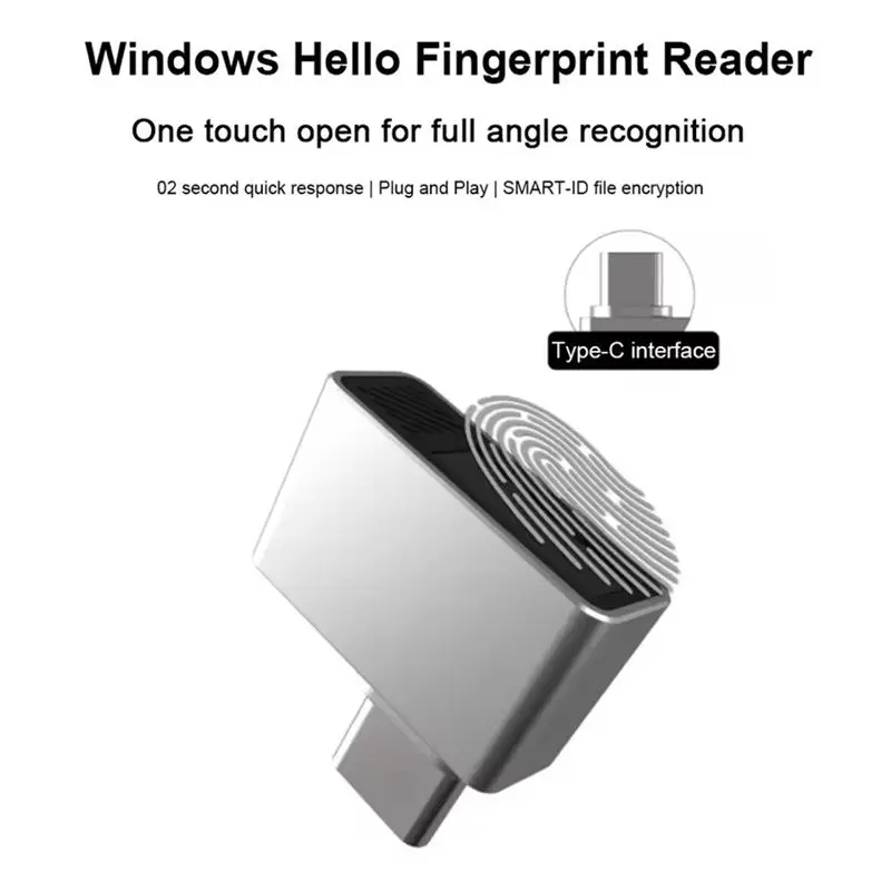 Anti-Spoofing Fingerprint Scanner USB Biometric Reader For Windows Hello FIDO U2F Security Key For Laptop-A31R