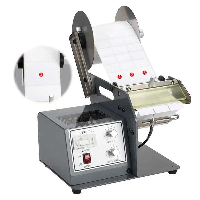 

Fiber Induction Sticker Label Stripping Dispensing Machine FTR-118C 120-320MM With Counting Function Labeling Peel Photoelectric
