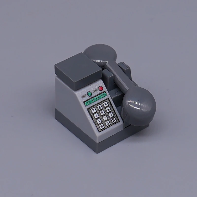 MOC Model Mini Telephone Building Blocks Gray Landline Printing Parts DIY Bricks Scene Minifigs Item Accessory Toys for Children