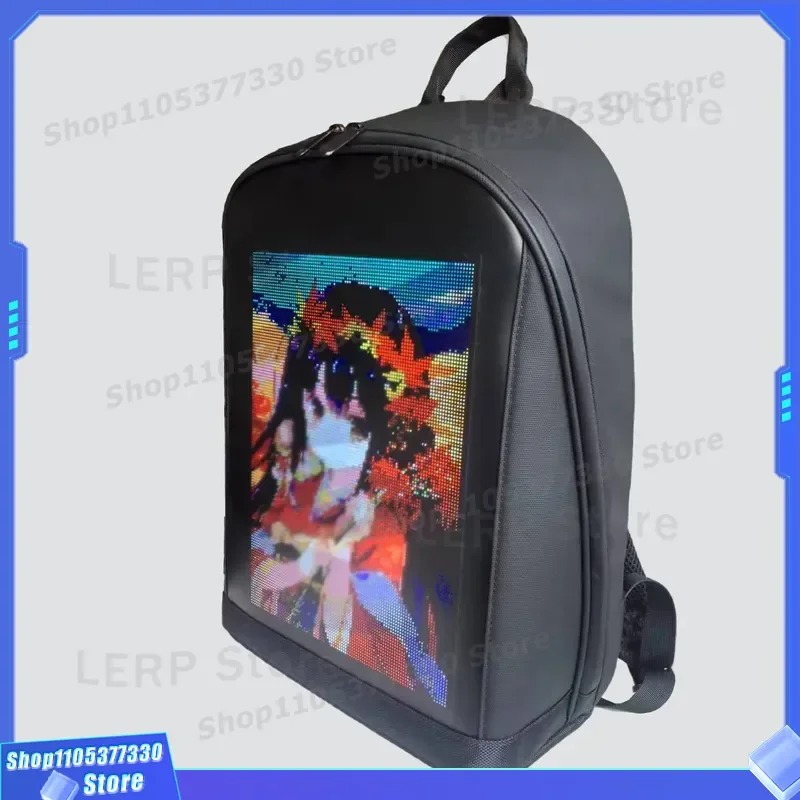Trendy Youth Cycling Backpack with LED Display Screen for Cultural Entertainment Events Store Advertising Light Up Bag Hot