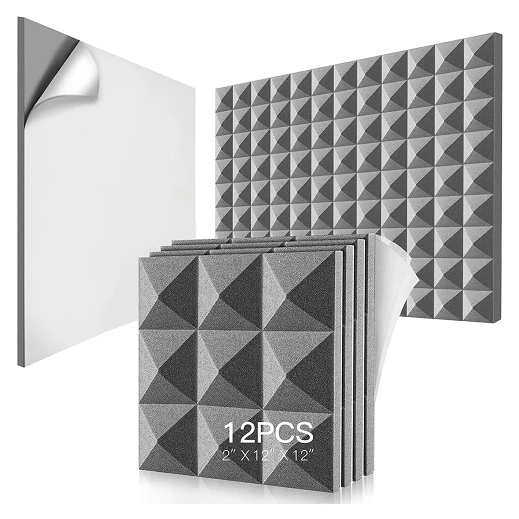 

Dropship-24 Pack Acoustic Foam Panels,Self-Adhesive Sound Proof Foam Panels,For Wall Decor,Music Studio Bedroom Home,5X30x30cm