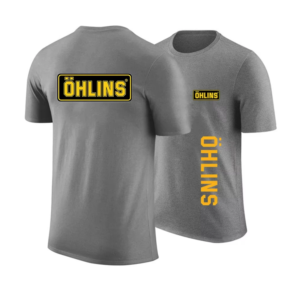 2026 Summer New Ohlins Logo Print Men's Popular Running Sports Ordinary Short-sleeved T-shirt Quick-drying Fashion Tee