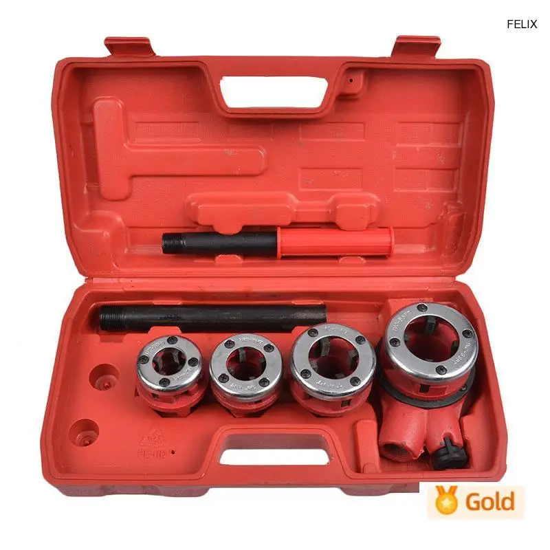 NEW 4 Points--1.2 inch Durable Screw Threading Machine Manual Threading Machine Water Pipe hinge twist plate die threading kit