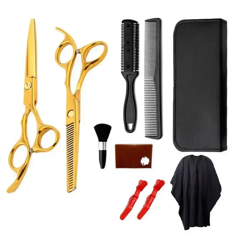 Professional Hairdressing Hair Scissors Kits Barber Tools Hair Cutting Scissors  Hair Cut Thinning Scissors Cape Tail Comb Set