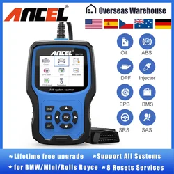 ANCEL-herramienta de diagnóstico de coche, escáner OBD2 para MINI EPB SAS Airbag TPMS, reinicio de aceite de batería, actualización gratuita, BM700