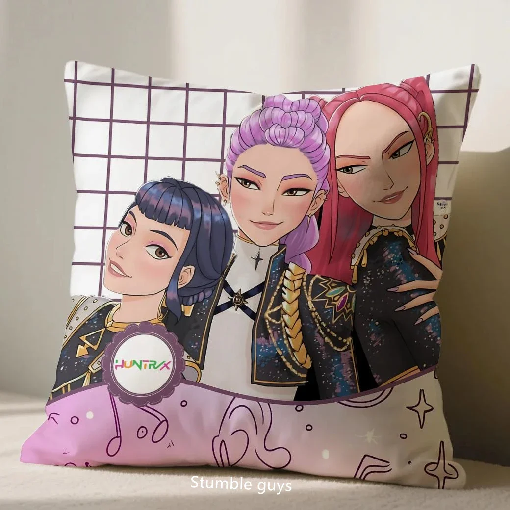 Kpop شيطان الصيادين المخدة أنيمي 45X45cm غطاء وسادة أريكة لمحبي