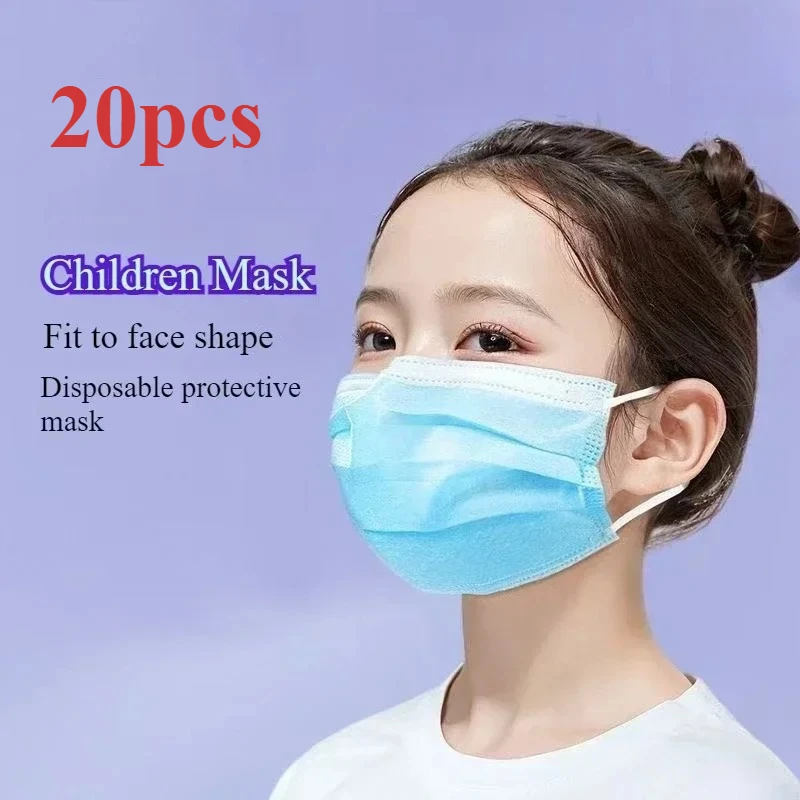 20 stücke Einweg Kinder Gesicht Maske Kind Masken Kinder Filter 3 Schicht Ply Maske Kinder Sanitär Mascarillas Vlies Anti-staub Maske