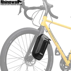 Rhinowalk Bicycle Front Fork Bag 4L Hardshell Quick Release Bike Storage Bag Outdoor Clutch Bag Shoulder Pack With Key Chain