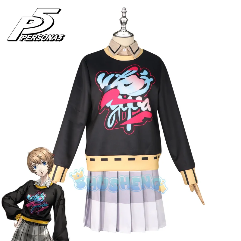 Game Motoha Arai Cosplay Costume Persona 5 The Phantom X Halloween Fashion Handsome Accessories Woman Man Uniform Set S-XXL