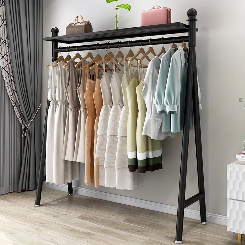 Clothes Hanger Floor Folding Household Simple Horizontal Bar Type Clothes and Hats Hanger Bedroom Balcony Hanging Clothes